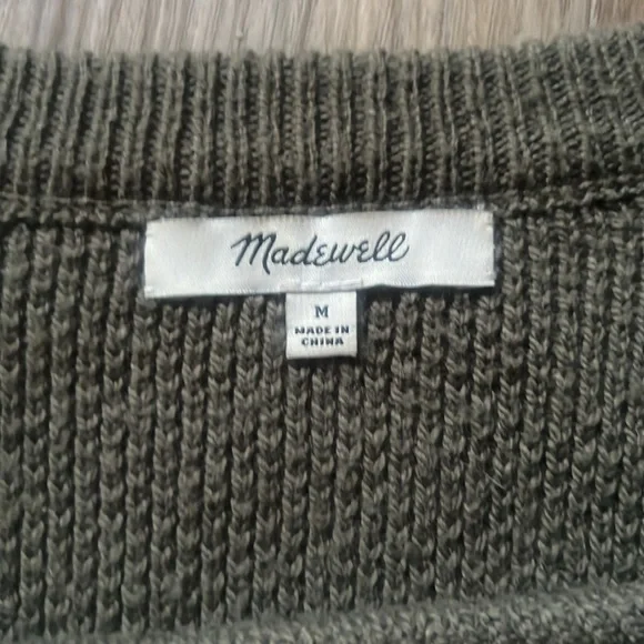 Madewell Province Cross-Back Pullover Sweater- Olive - Picture 2 of 5